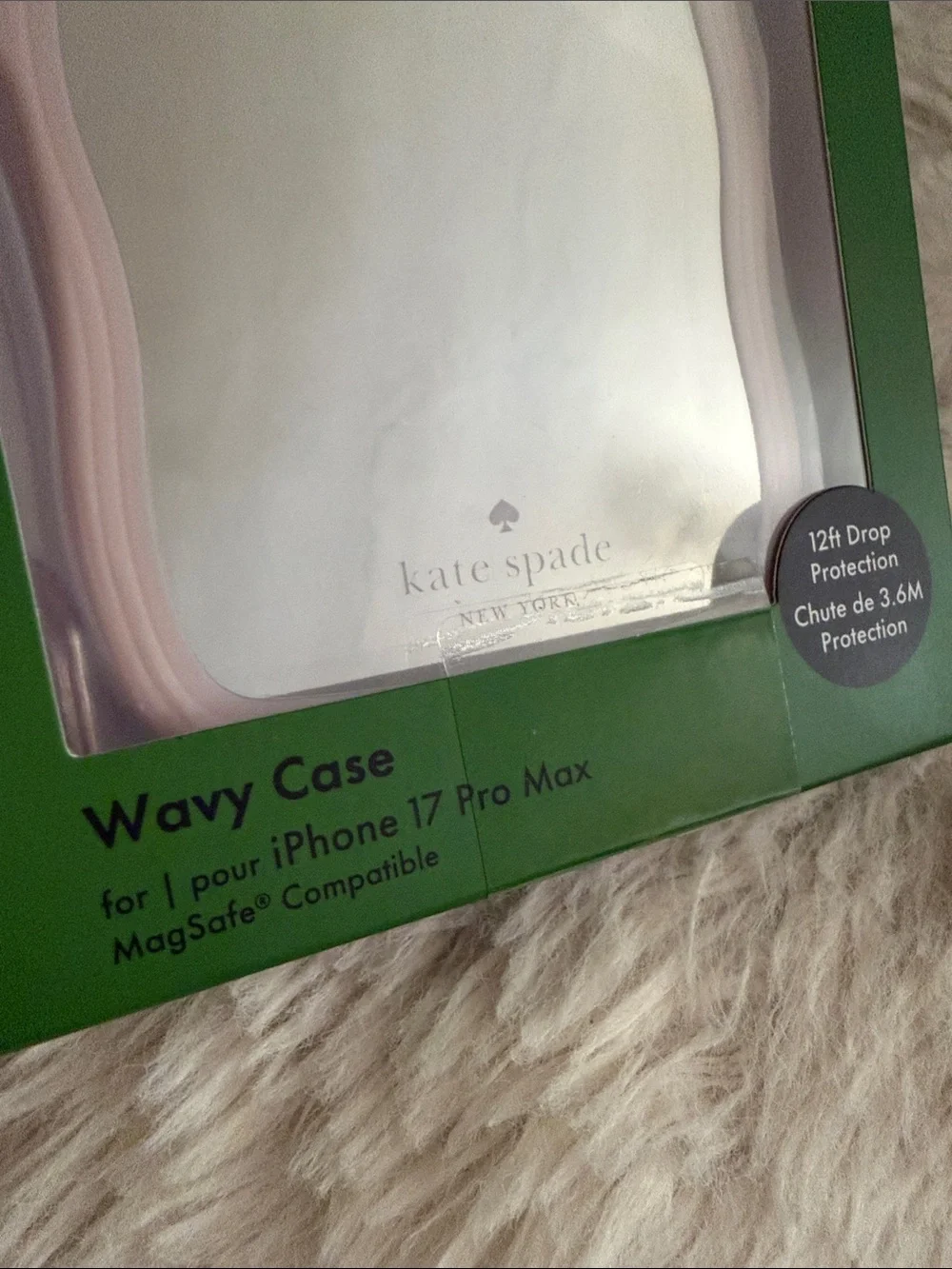NEW KATE spade Pink MIRROR Wavy iPhone Case 17 PRO MAX MAGSAFE DROP PROTECTION X